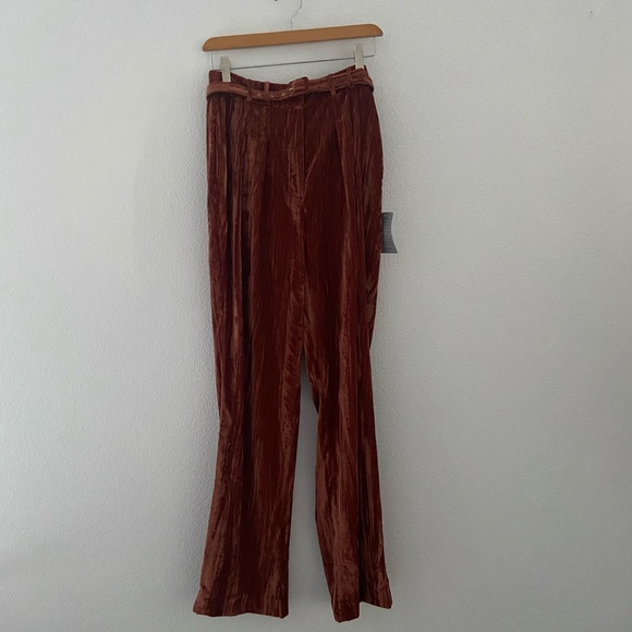 WAYF Velvet High-Waisted pant rust colored Trouser Pant XS - Picture 6 of 16